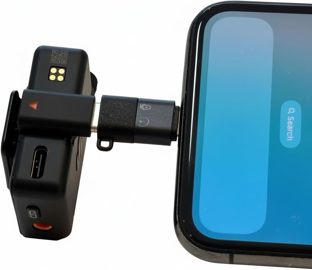 Type-C to Lightning Audio Adapter with Lanyard, USB-C Female to Lightning Male Adapter Compatible with DJI Mic Mini/Mic 3 RX, iPhone 14 13 12 11
