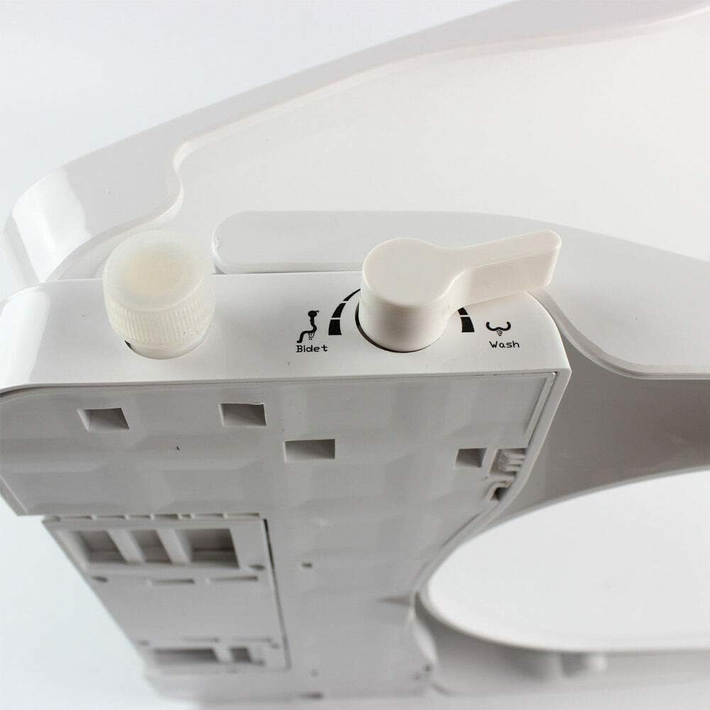 Eapmic Non-electric Bidet Toilet Seat D Shape Toilet Seat Cover in White Bidet Toilet Attachment Toilet Seat with Bidet Functionality Water Jet Toilet Seat for All Adults,Children and Seniors