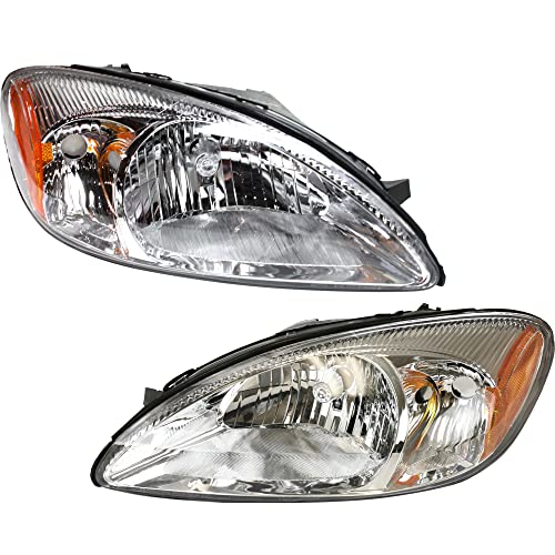Evan Fischer Driver and Passenger Side Headlight Set of 2 Compatible with 2000-2007 Ford Taurus Halogen - FO2503169, FO2502169