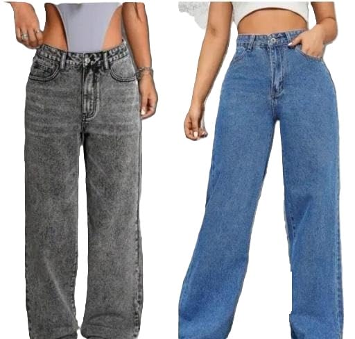 Rajeev Enterprises Girls Women Wide Leg Casual Denim Jeans High Waist Relaxed Fit Comfortable Pants-picture-15