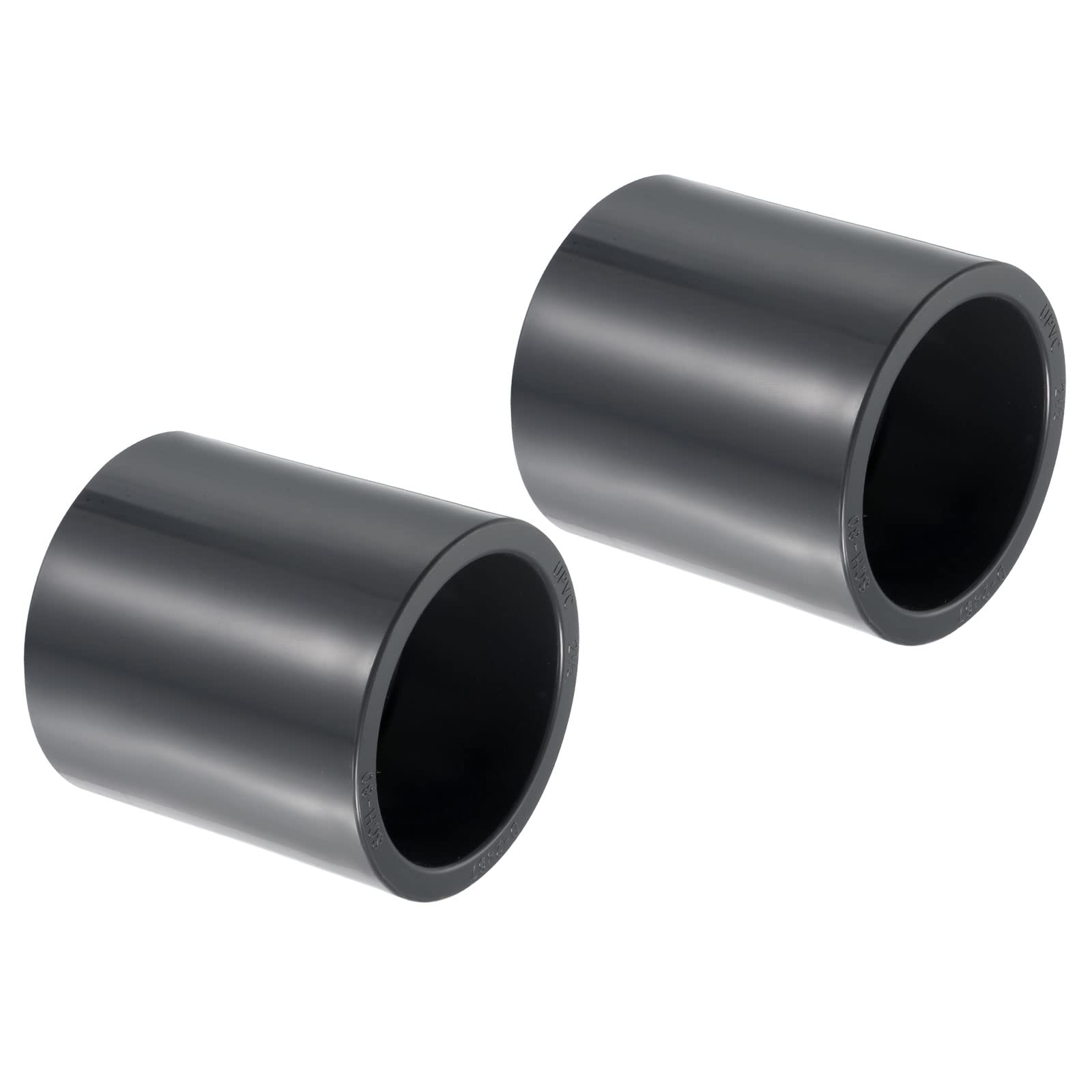 Manguito UPVC 2-1/2" Schedule 80 gris, accesorio de tubería para unión recta