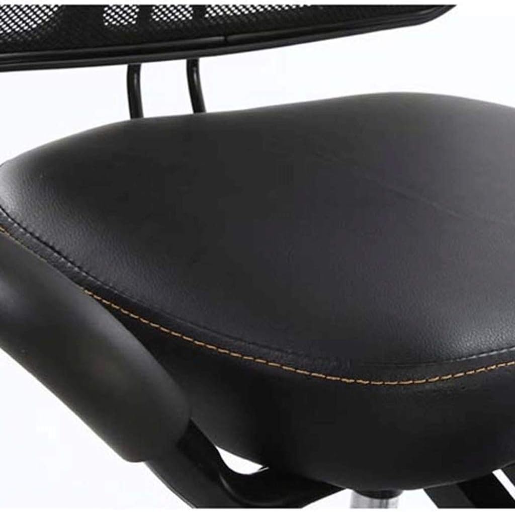 Office Chair Cross Legged Chair，Height Adjustable Ergonomically Designed Knee Chair with Back and Arms Office Kneeling Chair Orthopedic Leather Chair with Caster for Home Office (Color : Blu