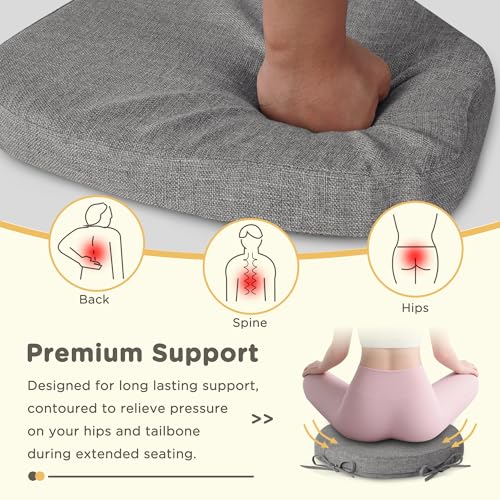 MineCozy Windsor Chair Cushions for Dining Chairs 1 Pack Non Slip Kitchen Seat Cushion with Ties and Washable Covers Indoor Comfortable Seat Pad with Thick Foam 16.5" x 15.5" x 2" Light Grey - Cosy Home Interiors MineCozy Windsor Chair Cushions for Dining Chairs 1 Pack Non Slip Kitchen Seat Cushion with Ties and Washable Covers Indoor Comfortable Seat Pad with Thick Foam 16.5" x 15.5" x 2" Light Grey - Image 6