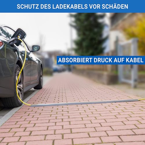 EVify Kabelkanal 1,5m, Kabelbrücke für Elektroauto Ladekabel Typ 2 – Robuster Flacher Stoplerschutz für den Außeneinsatz