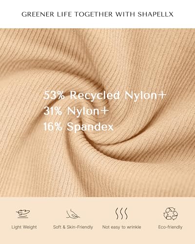 SHAPELLX Tummy Control Thong Shapewear for Women Seamless Shaping Thong Panties Body Shaper Underwear Brown3