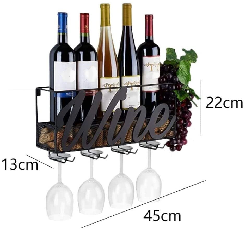 Soporte de vino montado en pared de metal miniatura 2