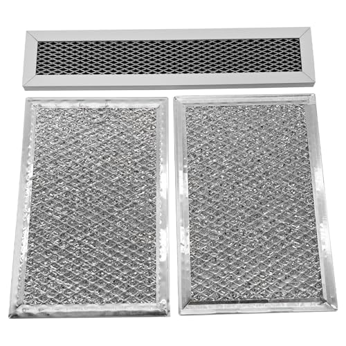 Image of Microwave Charcoal Grease Filter Fit for GE PVM9005SJ1SS PVM9005SJ2SS PVM9005SJ3SS PVM9005SJ4SS PVM9005SJ5SS, 3Pcs Microwave Filter Set