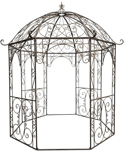 CLP Arche de Jardin avec Pavillon LEILA Rond Ø 229 cm, Arche de Jardin en Métal. Arche à Rosiers en Fer avec un beau design, Hauteur: 313 cm, Arceau à...