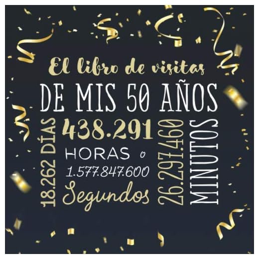 El libro de visitas de mis 50 años: Decoración para celebrar una fiesta de 50 cumpleaños – Regalo para hombre y mujer - 50 años - Libro de firmas para felicitaciones y fotos de los invitados