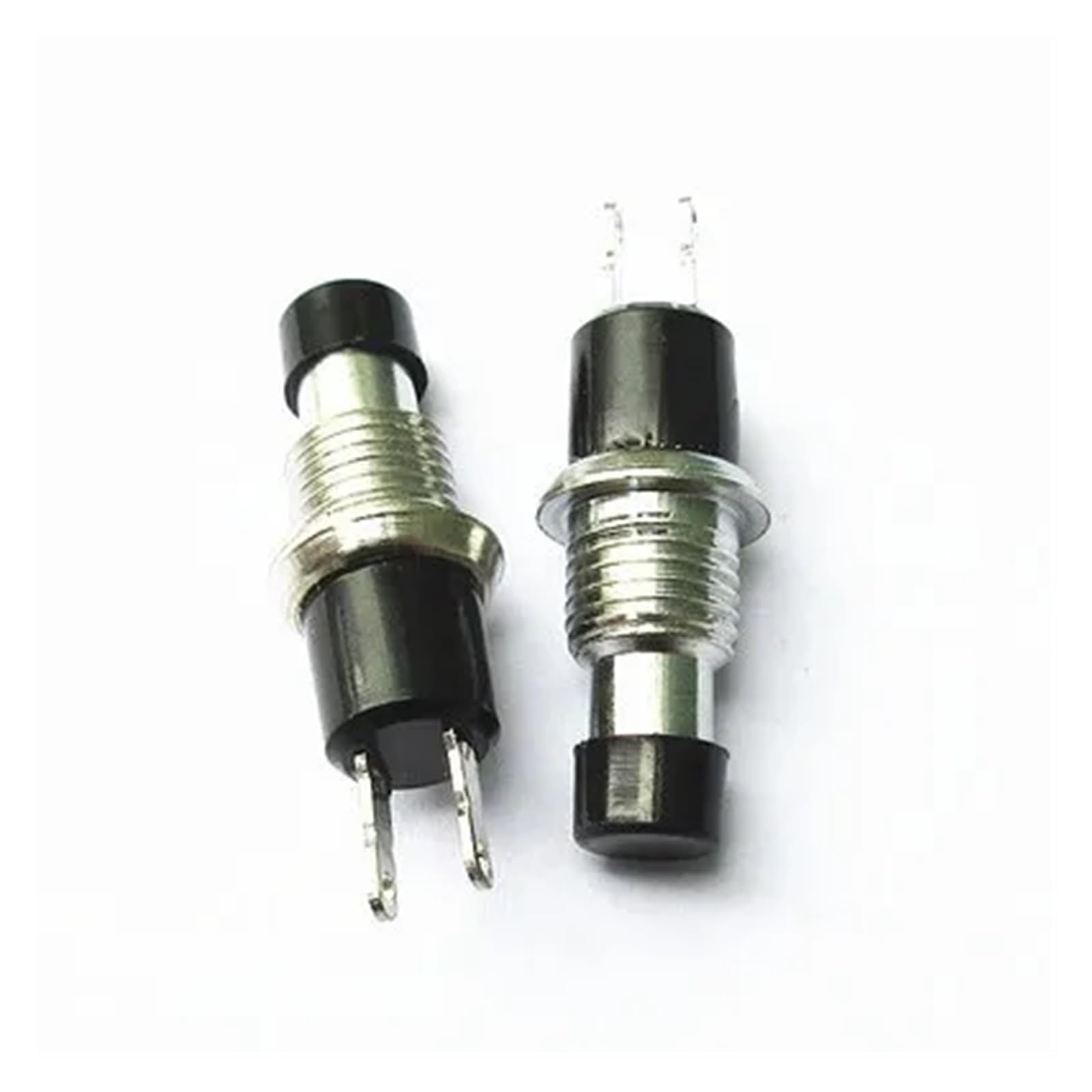 5 interruptores de botón pequeños negros – 110 aperturas de 6,8 mm punto de reinicio de botón sin interruptor de bloqueo