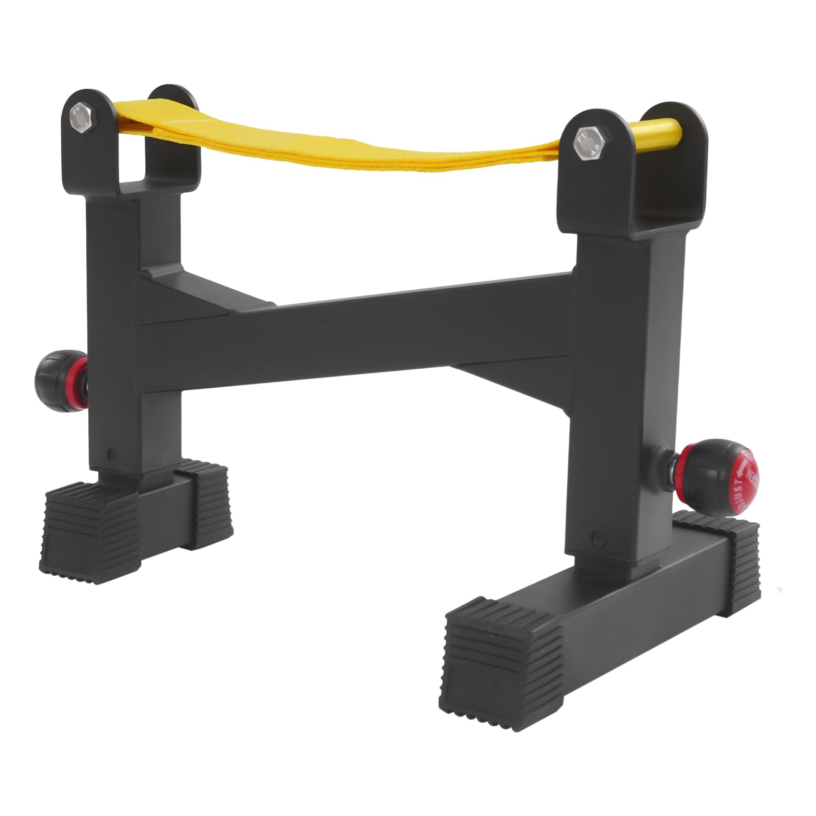 Supporto per Bilancieri Professionale con Telaio Ammortizzato, Supporto per Cinghie Regolabile per Stacchi, Design Robusto in Acciaio al Carbonio fino a 300 kg di Capacità di Carico, Piedini