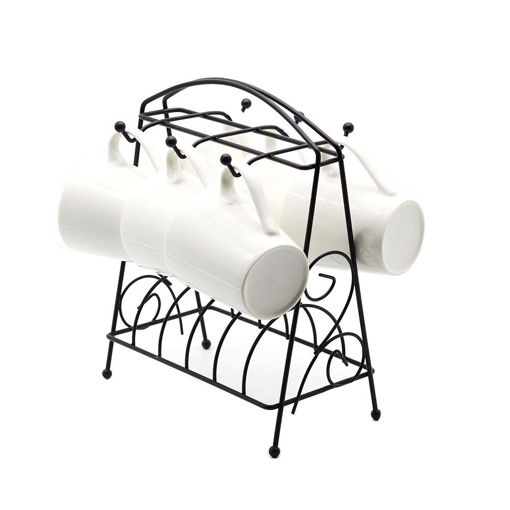 6 Hooks Mugs Tree Cup Rack Dishes Organizer