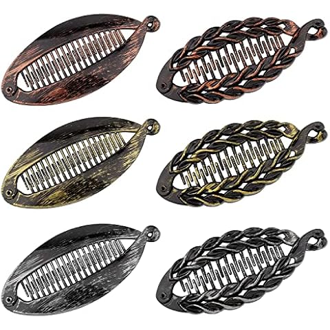 LUTER 6 Stück 14cm Banane Haarspangen Fischform Harz Haarspangen Klemme Frauen Haarschmuck Cover