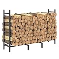 HyDsen 4ft Heavy Duty Log Rack Organizer, Outdoor & Indoor Fireplace Firewood Storage, Black, Steel, 47 x 12 x 31.5 inches, Firewood (Indoor/Outdoor)