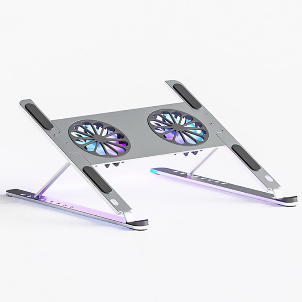 Aluminum Adjustable Laptop Stand for Tablet Support Notebook Stand Cooling Fan Pad Laptop Holder Base Color E D
