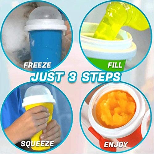 Slushie Maker Cup, Magic Quick Frozen Smoothies Cup Cooling Cup Double Layer Squeeze Cup Slushy Maker, Homemade Milk Shake Ice Cream Maker DIY it for Children and Family by NUFR - Used condition - Image 2