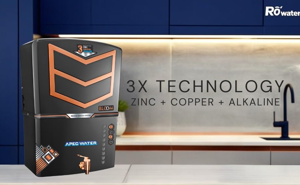 Image of Apec Water Zinc Copper Alkaline Hydrogen RO Water Purifier |12 Liter Storage | RO+ZN+CU+ALK+ Negative ORP+UV+UF+TDS+PF | Best Water Filter for Home Drinking (Made In India)