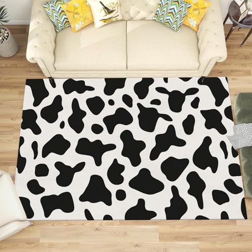 Tapis de salon motif vache texture premium douce et confortable 200x300