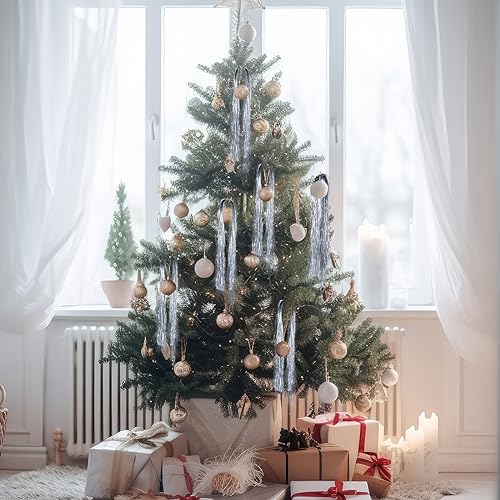 Oropel plateado de 18 pulgadas con 60000 hebras para árbol de Navidad 6