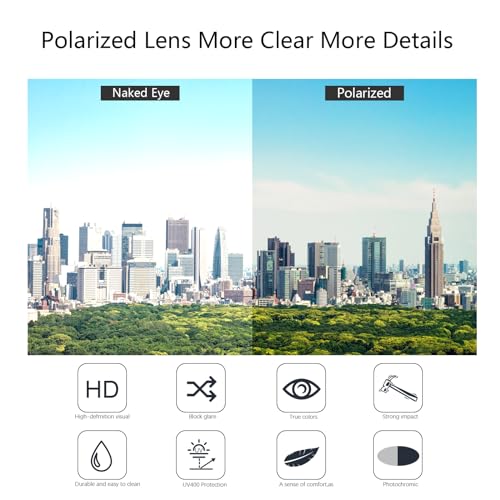 Mens Photochromic Polarized Sunglasses, Driving Sunglasses for Men, UV Protection for Fishing2