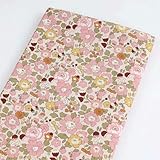 XDMING Tissu Liberty Fait Main en Popeline de Coton Fine Motif Cerises, Tissu London pour Couture de Robe, Patchwork, Tissu DIY au mètre