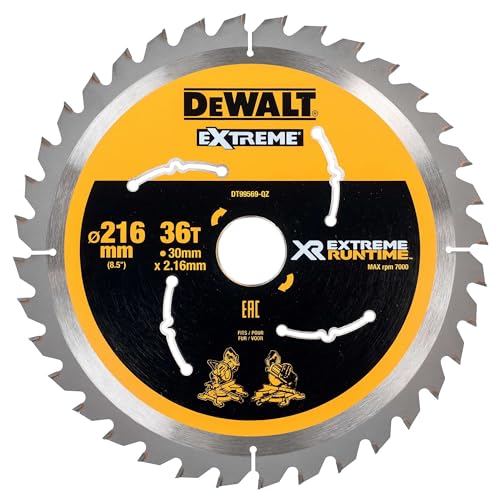DEWALT DT99569 216 x 30 mm x 36 Tooth XR Extreme Runtime Mitre Saw Blade - Yellow/Black