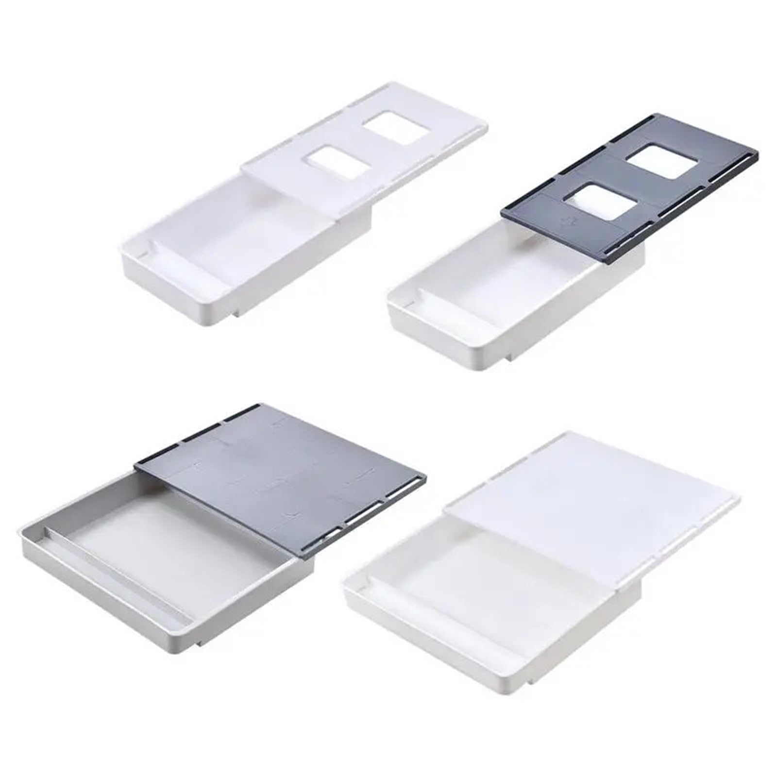 Organizer for cassetti sotto la scrivania in plastica | Multicolor: organizzazione dell'ufficio e della scrivania di casa(White and Gray M)
