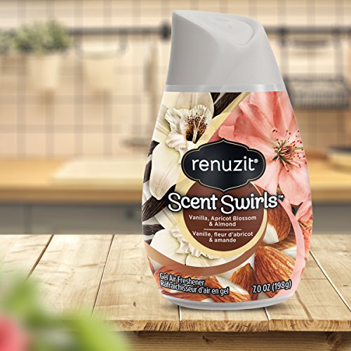 Renuzit Scent Swirls Air Freshener Gel, Vanilla, Apricot Blossom & Almond, 7 Ounces (12 Count) #TOP3