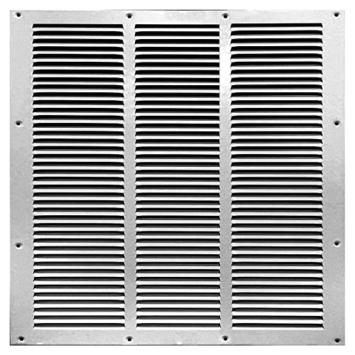 mosegor Rejilla de ventilación de aluminio, 600 x 600 mm, cuadrada de metal galvanizado, rejilla de protección contra la intemperie, para paredes laterales y techos, resistente a la corrosión