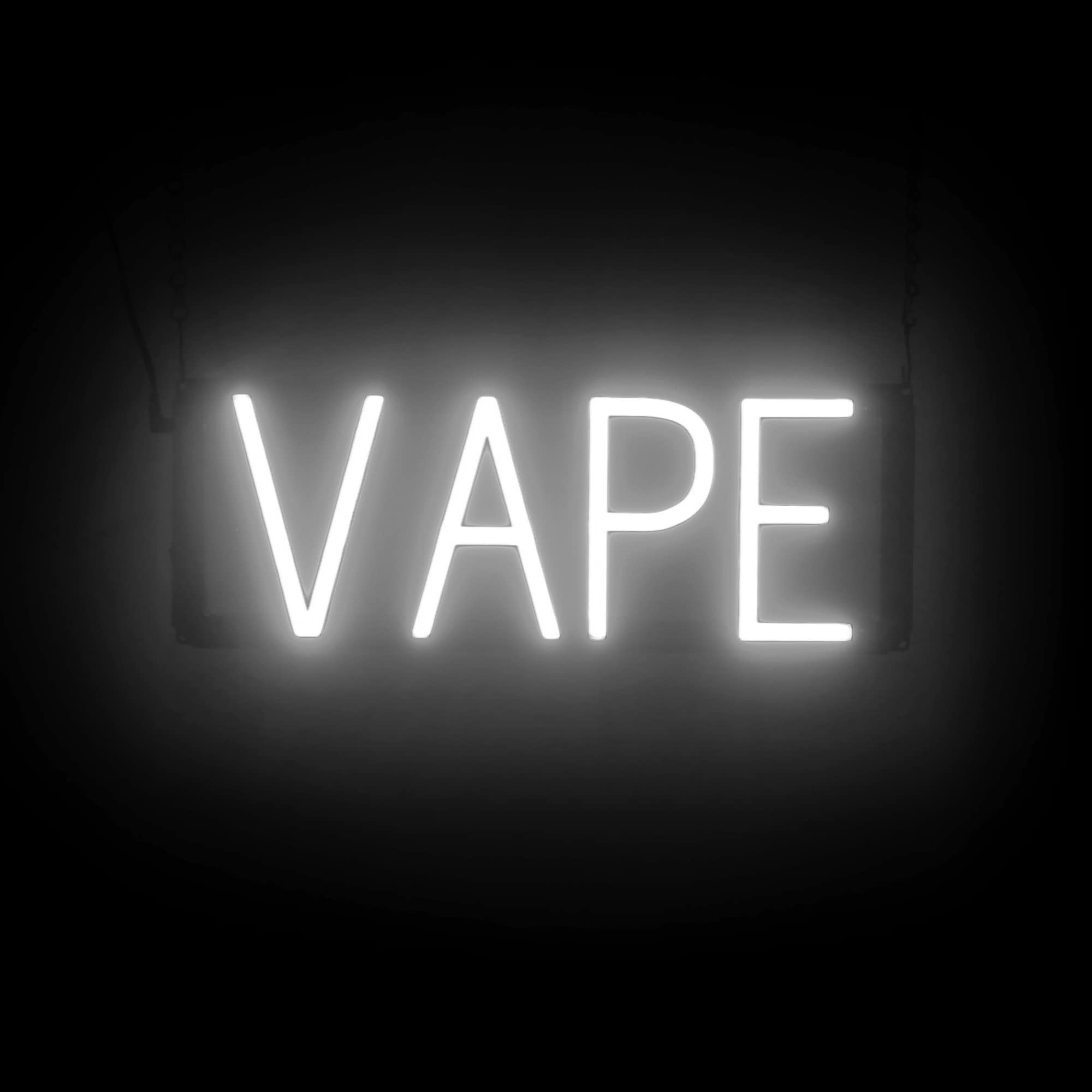 SpellBrite LED Neon VAPE Sign for Business - White, 17" x 6"