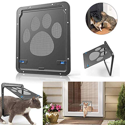 STARPIA Puerta para Gato, Puerta de Malla para Gatos Mascotas, Ventana de Mascotas con Puerta para Gatos Perros Pequeños, 29 cm x 24 cm