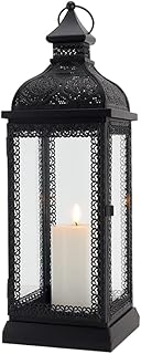 TRIROCKS Rustic Style Metal Candle Lantern 19'' High Decorative Hanging ...