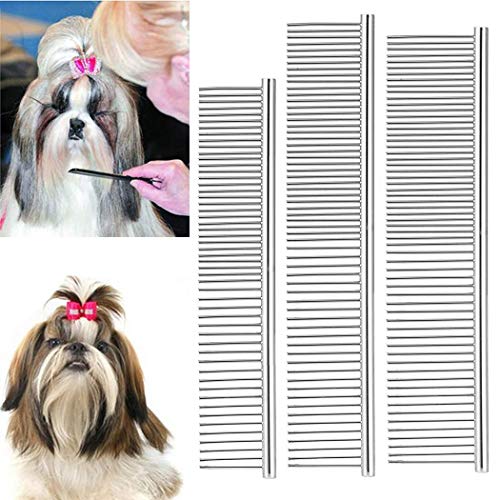 Nessere Pet Dogs Cats Multi-Function Stainless Steel Hair Grooming Comb Cleaning Brush (M)