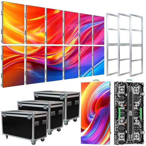 Image of P3.91 Portable LED Display Wall | 3840Hz High Refresh Rate, IP65 Waterproof with Aluminum Cabinet, Mounting Frame & Flight Case | for Stage, Concert, Event (12 Pack)