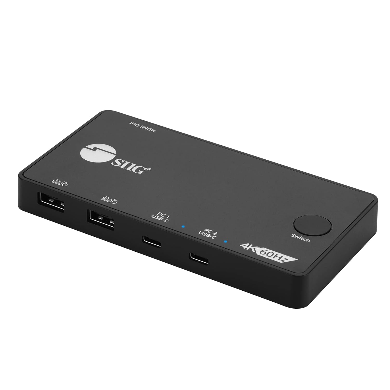 SIIG 2x1 USB C KVM Switch for 2 Computers 1 Monitor, HDMI