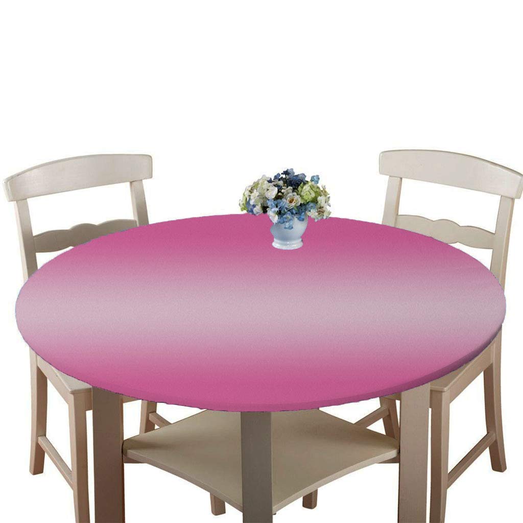 Morbuy Abwaschbare Runde Tischdecke – Wasserdicht, Knitterfrei, Mit Elastischem Rand, Für Innen & Außen (180 Cm, Rosa)