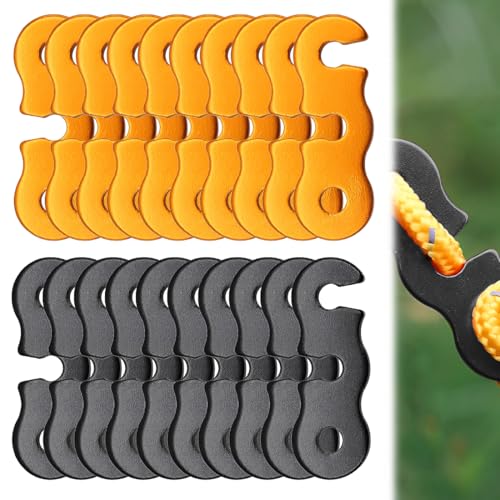 KIRZAX 20pcs aleación de aluminio viento cuerda hebilla, tienda de campaña tensor de cuerda, tienda de campaña accesorios cuerda ajustador, tensor de aleación de aluminio para tienda de camping