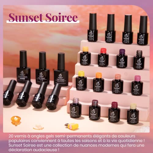 Beetles Gellack Nagellack Gel, 20 Gel Nagellack 5ml Nageldesign-Sets mit Unterlack und Überlack Glänzend und Matt 7.5ml… – Bild 4