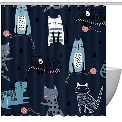 Rideau de douche imperméable haut de gamme motif chat original