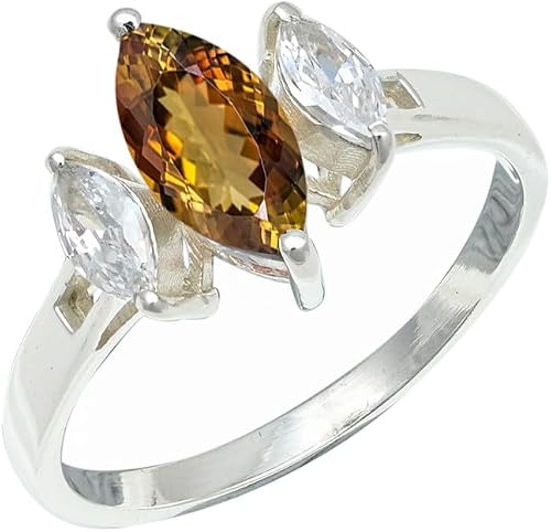 SILVERNROCK Andalusite Lab Grown Gemstone Silver plated Meditation Ring Men & Wo