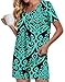 Anymeet Women's Soft Summer Spring Short Sleeve 2 Piece Pajama Set Comfy Lounge Sleepwear Ladies Pjs Sets Flower Blue Green Medium