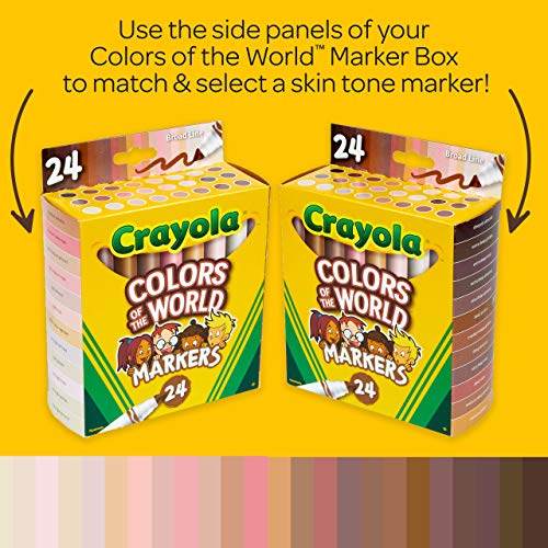 Image of Crayola Colors of the World Markers - 6 Pack (24ct), Bulk Skin Tone Marker Set for Kids, Art Marker, Classroom Must Have, Ages 3+