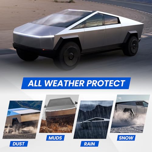 Image of BarBaren for Tesla Cybertruck Mud Flaps 2024, 4 PCS Splash Fender Compatible with Cybertruck Accessories 2024+, PP+TPO Mud Guards Front & Rear Tire All Weather Vehicle Sediment Protection