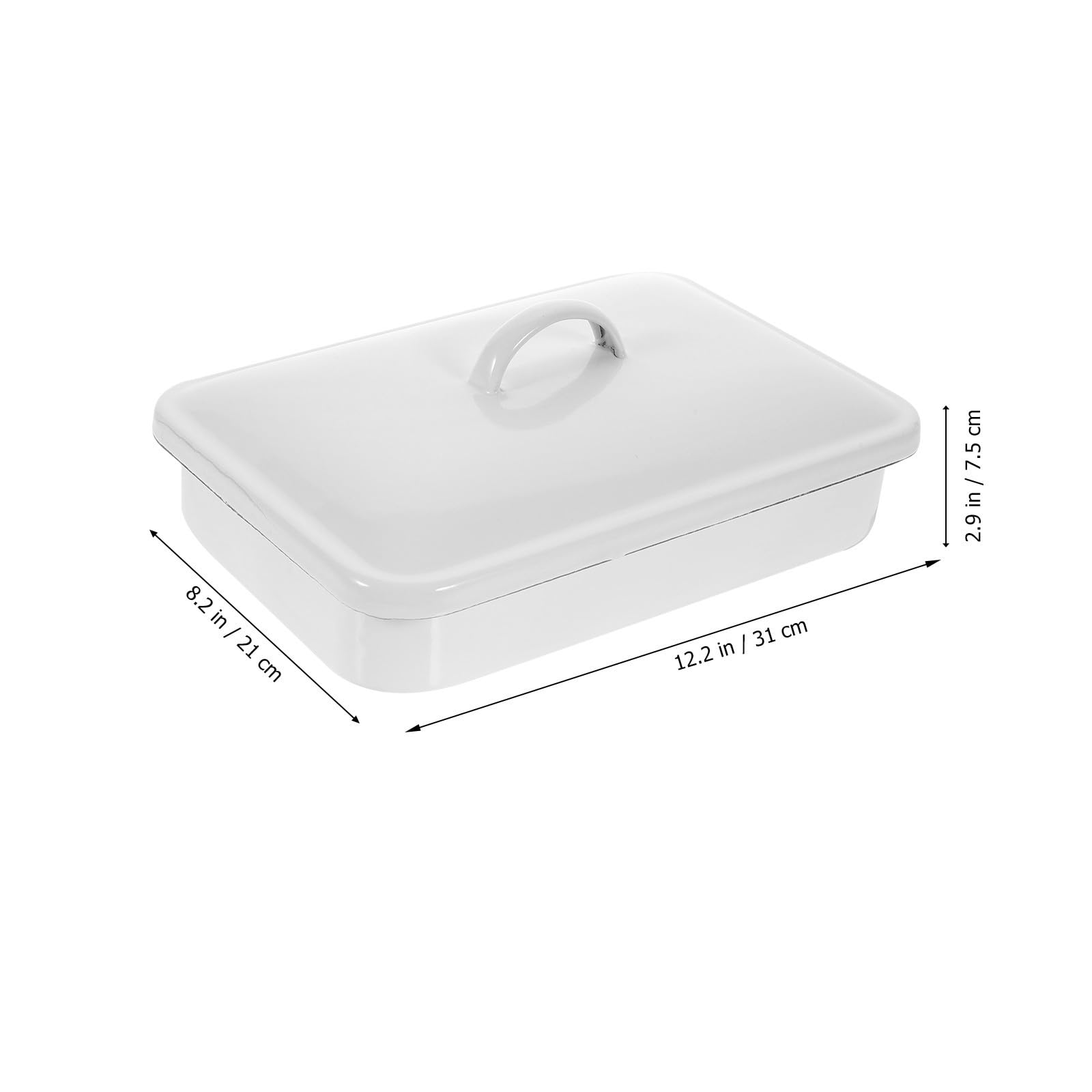 VILLCASE Bandeja para Hornear Esmaltada de Color Claro, Resistente al Calor, 4 Fulcros Base, Multiusos para Postres en Fiestas de Fin de Semana