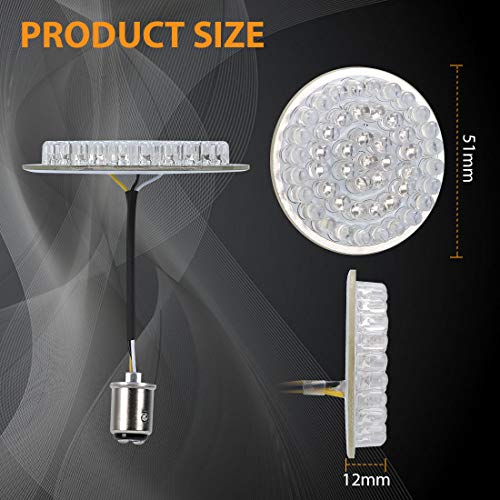 SUPAREE 2" Front LED Turn Signal Kit with White Running Lights for Harley Davidson Motorcycles -1157 Base