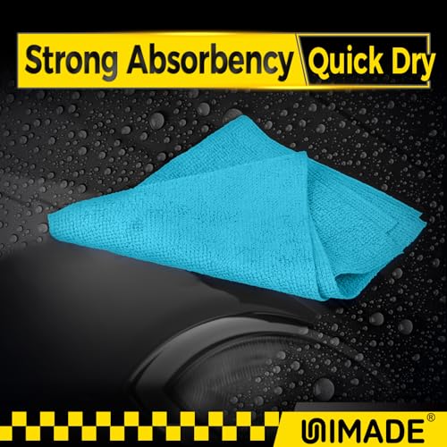 Microfiber Cleaning Cloth, 100PK Commercial Grade Work Rags Microfiber Towels for Cars Cleaning Rags Bulk Detailing Cloth for Automotive Bar Mechanic Restaurant Garage, 11.5"x11.5", Multicolor - Image 5