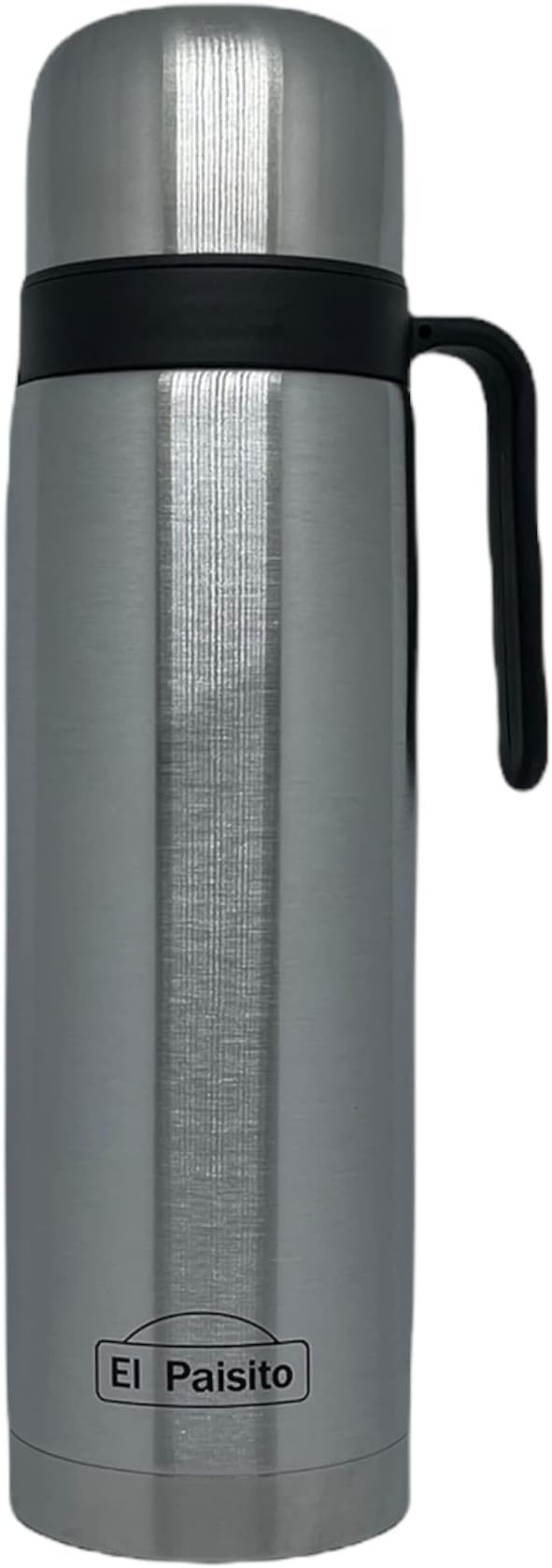 El Paisito Termo Stainless Steel 1L Mate Tea Thermos Flask, Stainless Steel, Silver, 8 x 8 x 30 cm