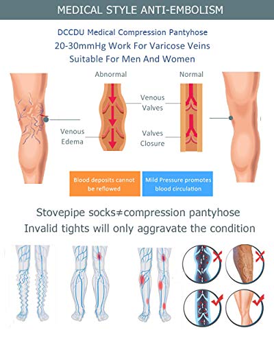 medical compression pantyhose for women support 20-30 mmhg treatment swelling edema varicose veins waist high compression stockings