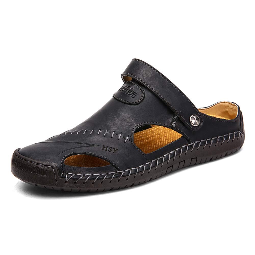 Asifn Hommes Cuir Sandales Marche Leather Chaussure Plage Bout Été Respirant Randonnée Fermé Ouvert Trekking Fisherman