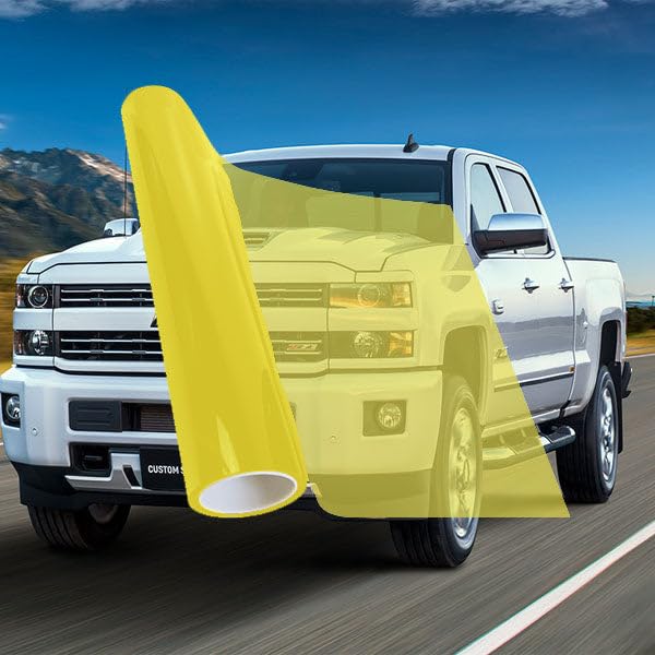 Yellow 80% VLT Auto Window Tinting Film 20 Inch Wide x 30 Feet Long Roll